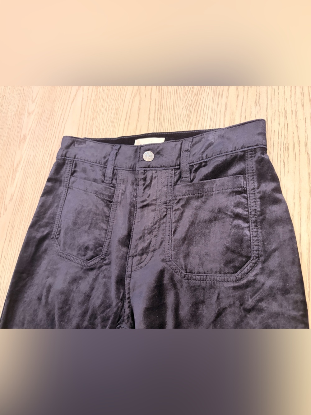 NWT Frame Le-Slim Palazzo Modernest Pocket Jean in Navy Velvet Size 26 - Picture 6 of 14